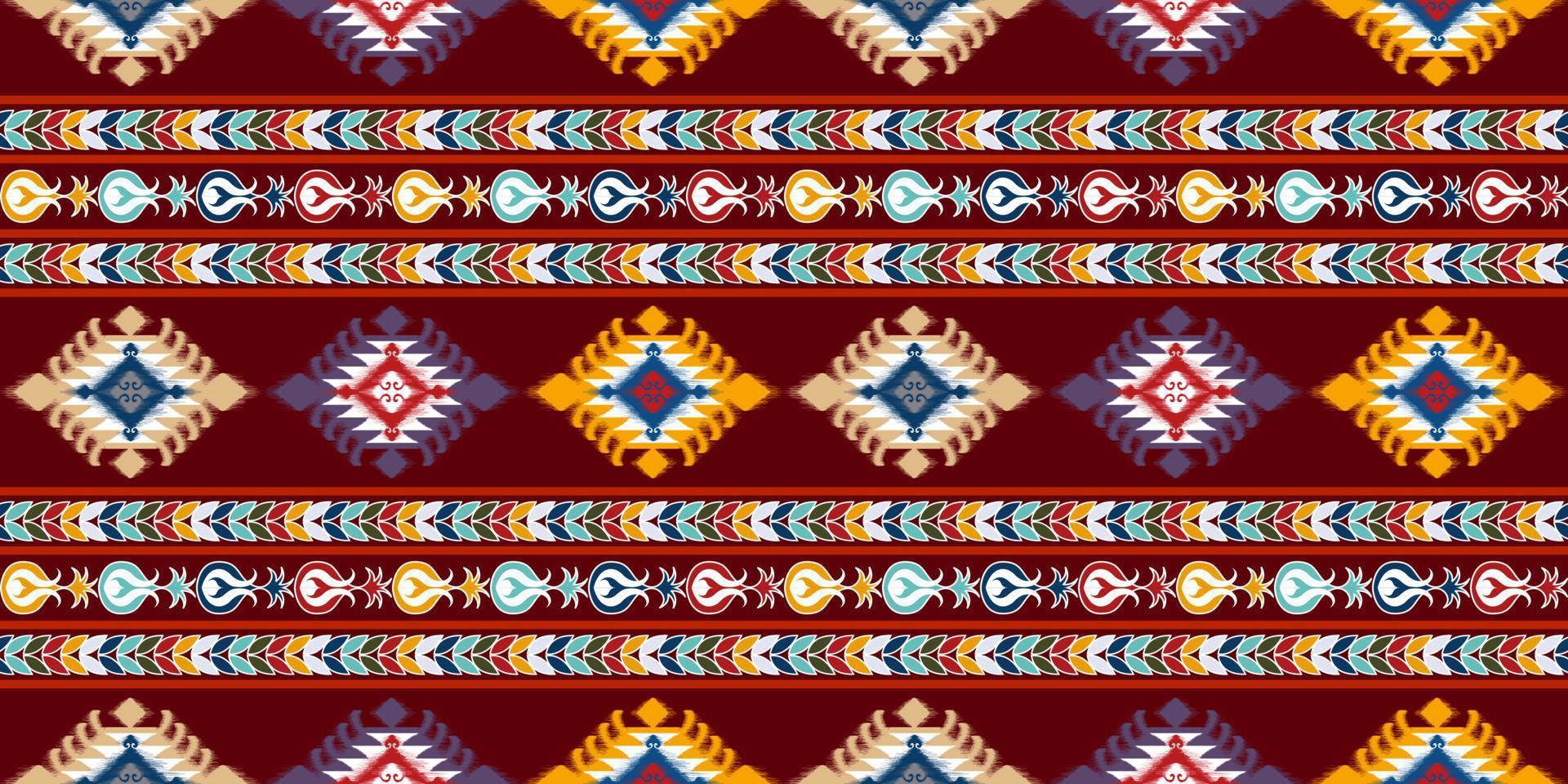 conception de modèle ethnique sans couture ikat. tapis en tissu aztèque ornements de mandala décorations textiles papier peint. tribal boho natif ethnique turquie broderie traditionnelle vecteur fond