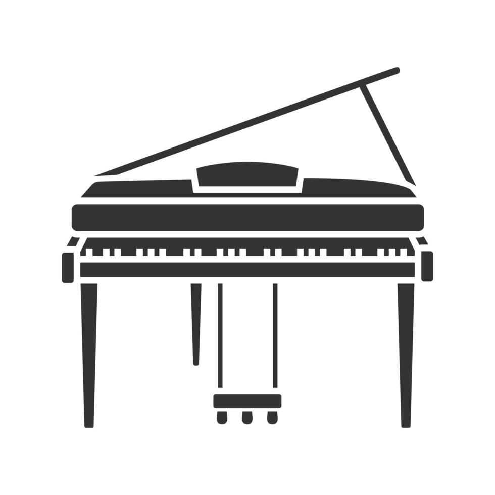 icône de glyphe de piano. pianoforte. symbole de la silhouette. espace négatif. illustration vectorielle isolée vecteur