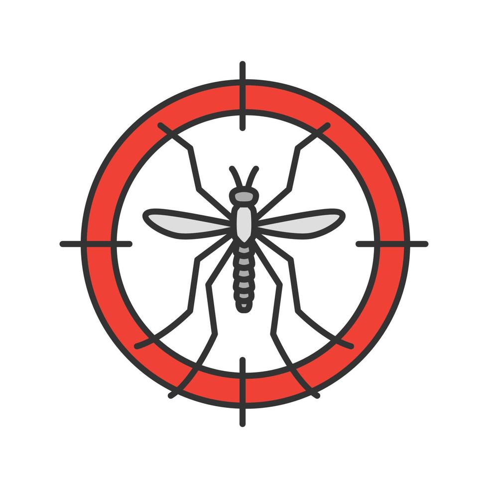 icône de couleur cible des moustiques. répulsif anti-insectes. illustration vectorielle isolée vecteur