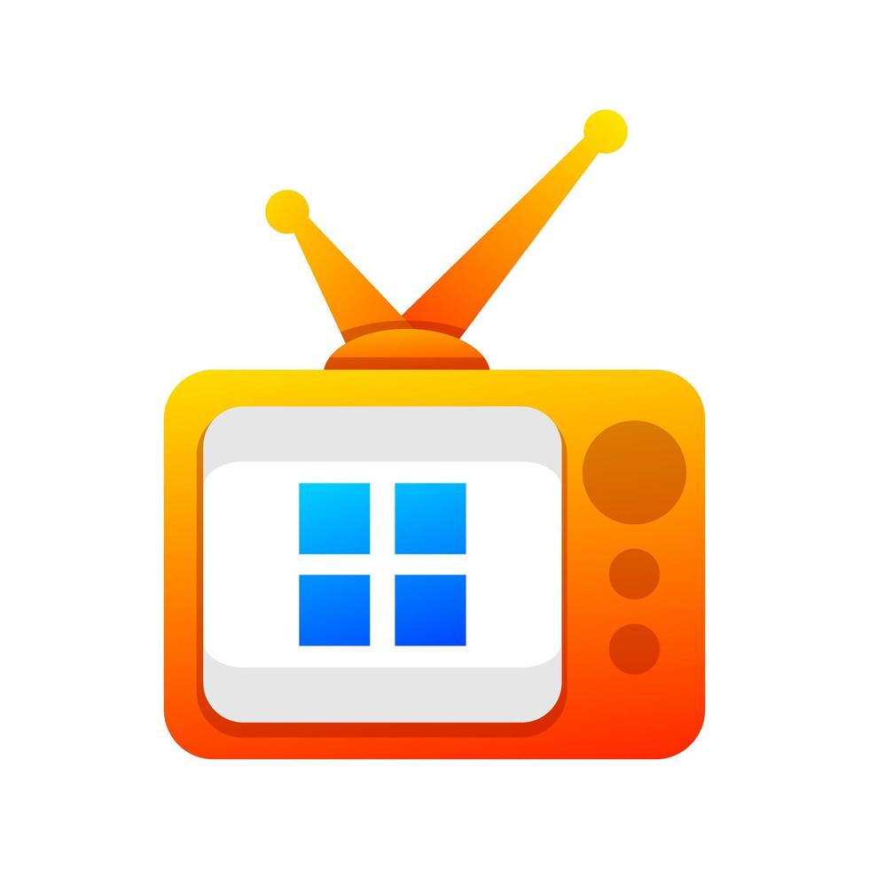 télévision logo dégradé initial coloré vecteur