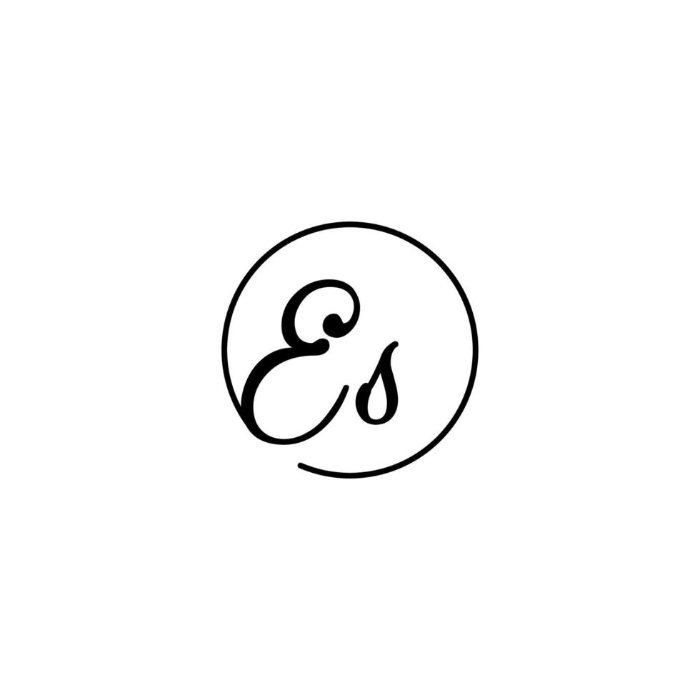 es cercle logo initial meilleur pour la beauté et la mode dans un concept féminin audacieux vecteur