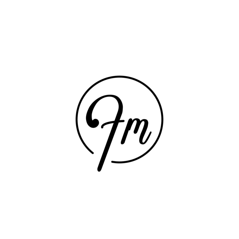 fm cercle logo initial meilleur pour la beauté et la mode dans un concept féminin audacieux vecteur