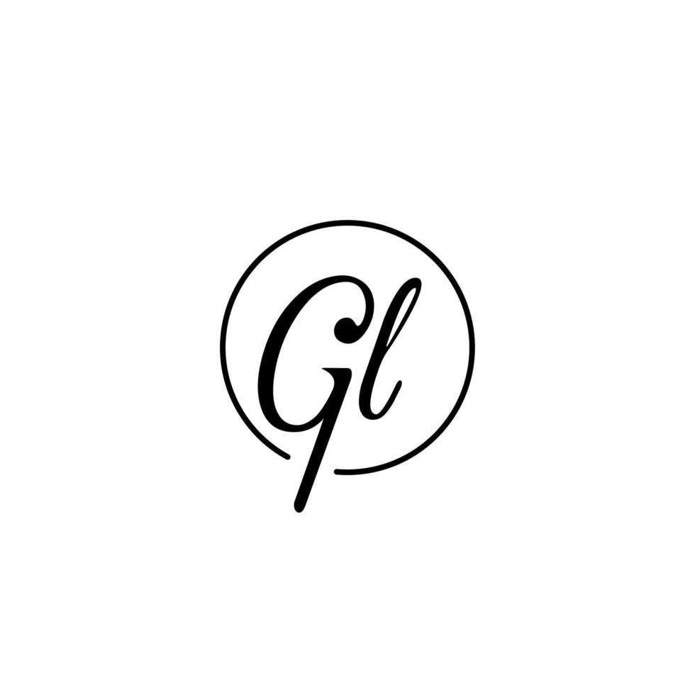 gl cercle logo initial meilleur pour la beauté et la mode dans un concept féminin audacieux vecteur