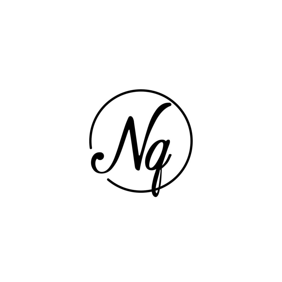 nq cercle logo initial meilleur pour la beauté et la mode dans un concept féminin audacieux vecteur