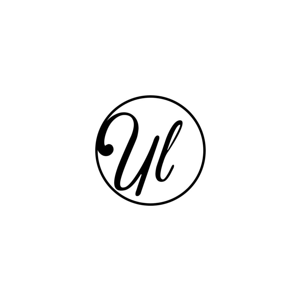 logo initial ul circle idéal pour la beauté et la mode dans un concept féminin audacieux vecteur