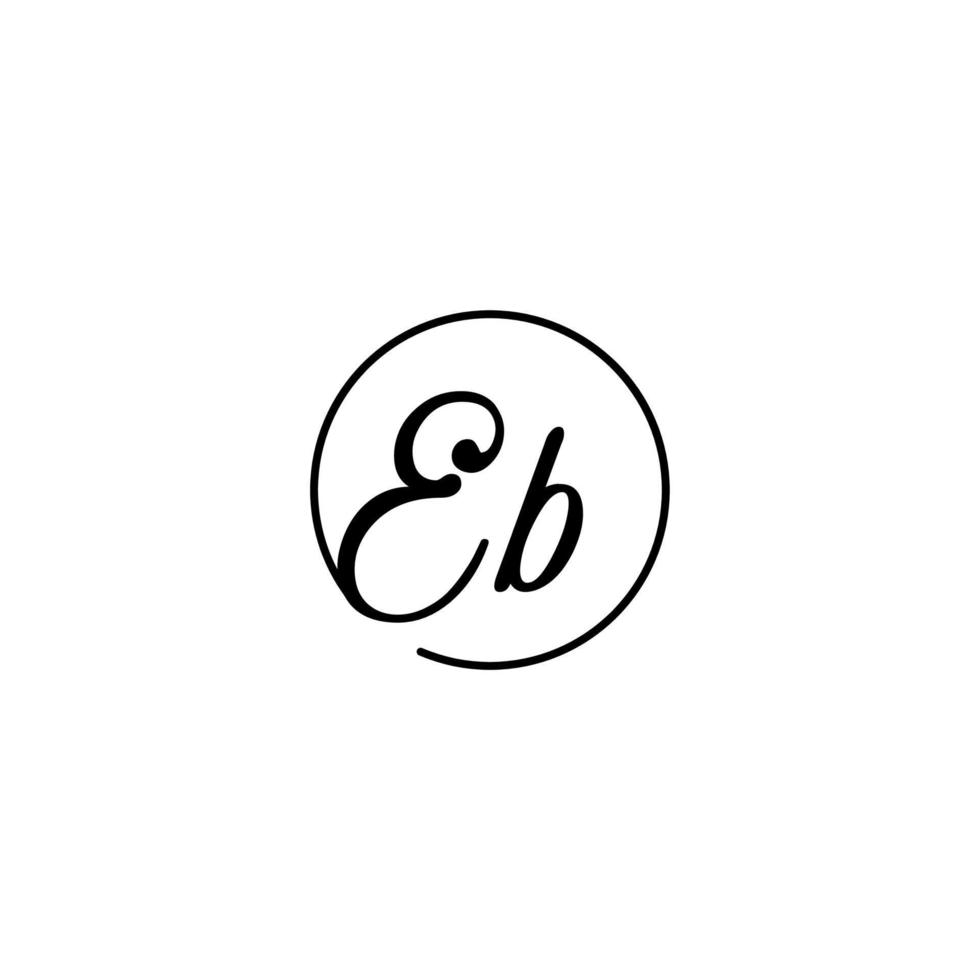 logo initial du cercle eb meilleur pour la beauté et la mode dans un concept féminin audacieux vecteur