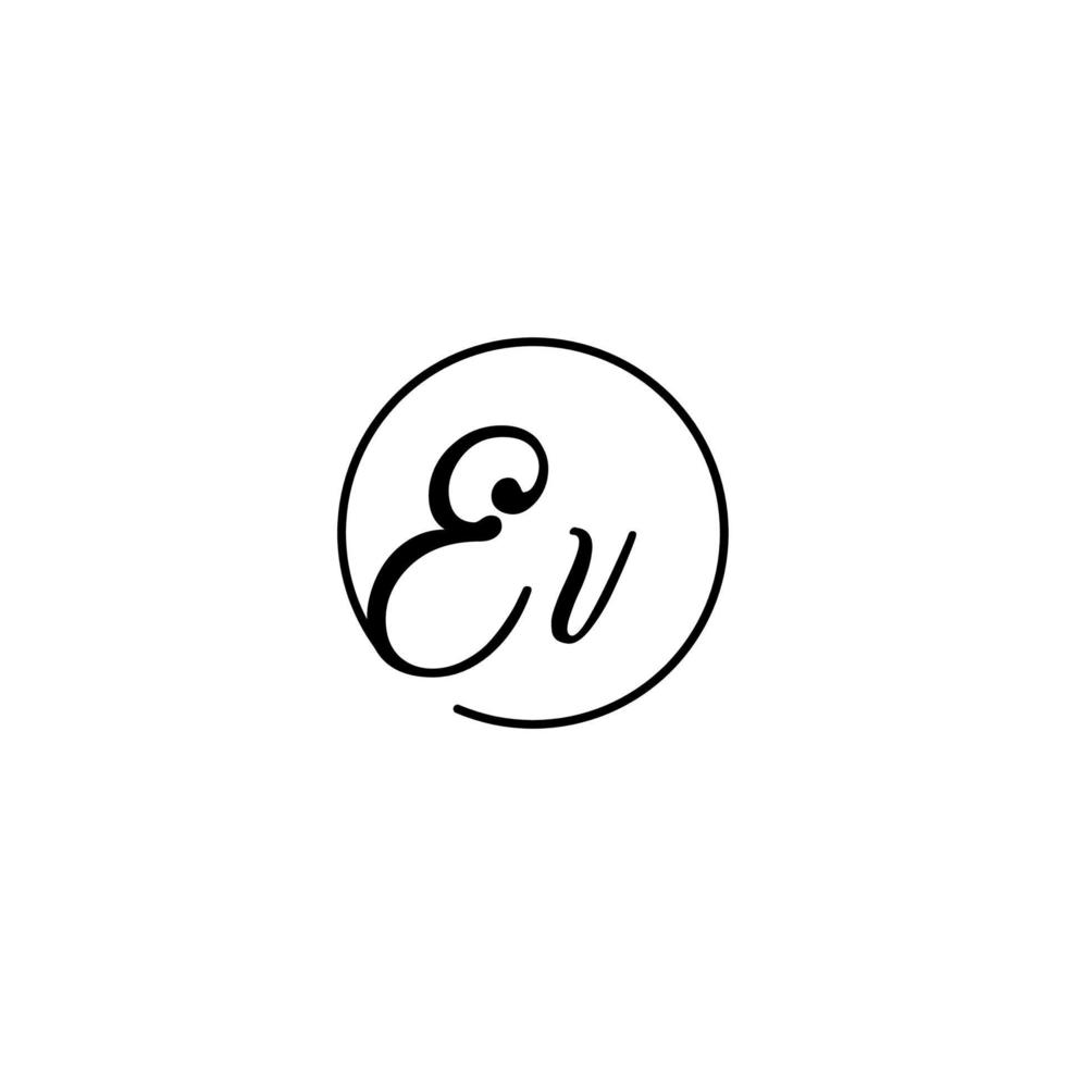 ev cercle logo initial meilleur pour la beauté et la mode dans un concept féminin audacieux vecteur