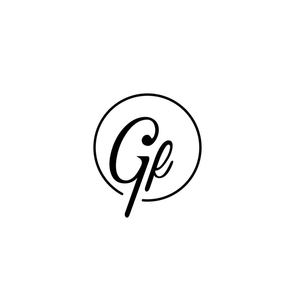logo initial du cercle gf idéal pour la beauté et la mode dans un concept féminin audacieux vecteur