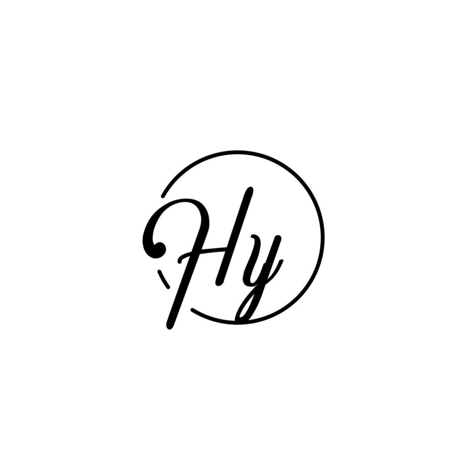 hy cercle logo initial meilleur pour la beauté et la mode dans un concept féminin audacieux vecteur