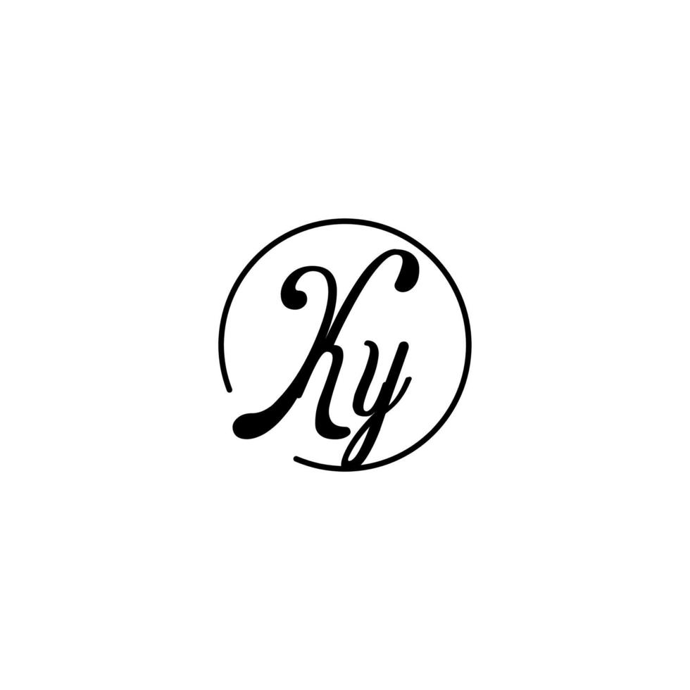 logo initial du cercle ky idéal pour la beauté et la mode dans un concept féminin audacieux vecteur