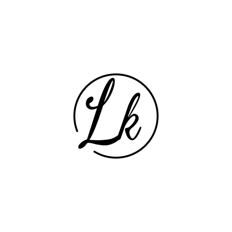 lk cercle logo initial meilleur pour la beauté et la mode dans un concept féminin audacieux vecteur