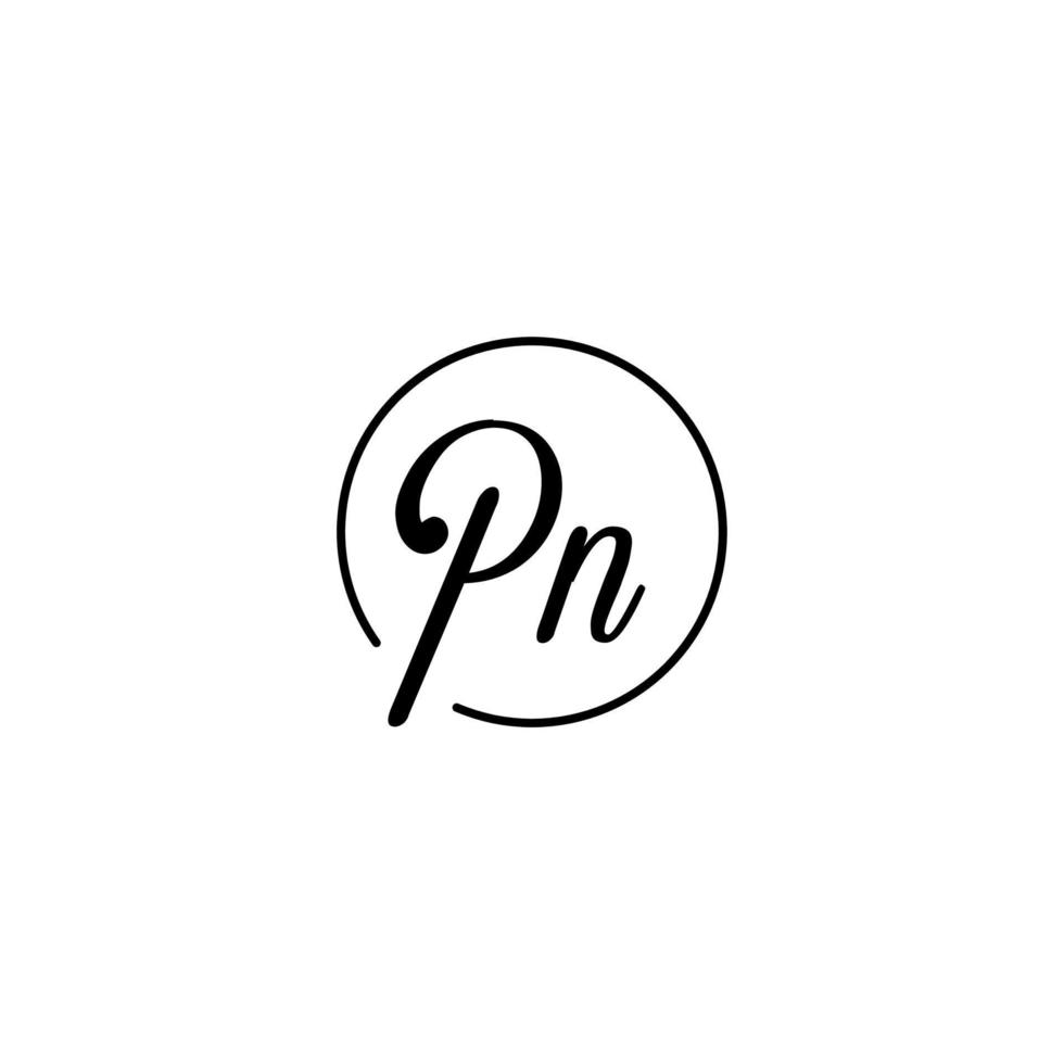 pn cercle logo initial meilleur pour la beauté et la mode dans un concept féminin audacieux vecteur