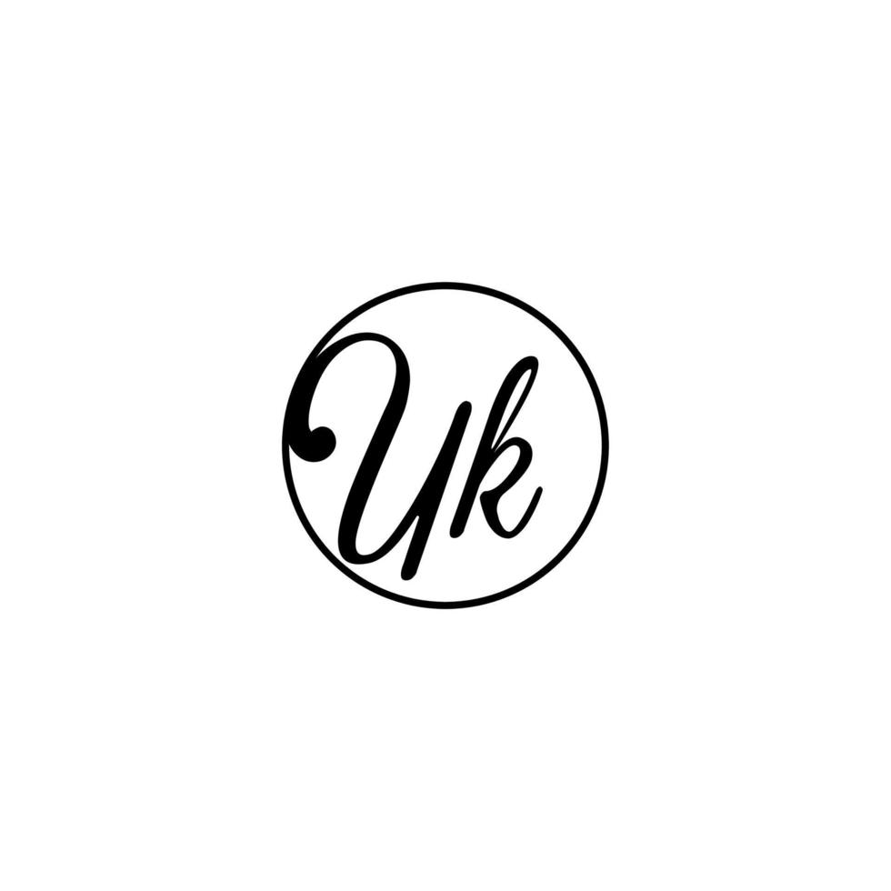 logo initial du cercle britannique idéal pour la beauté et la mode dans un concept féminin audacieux vecteur