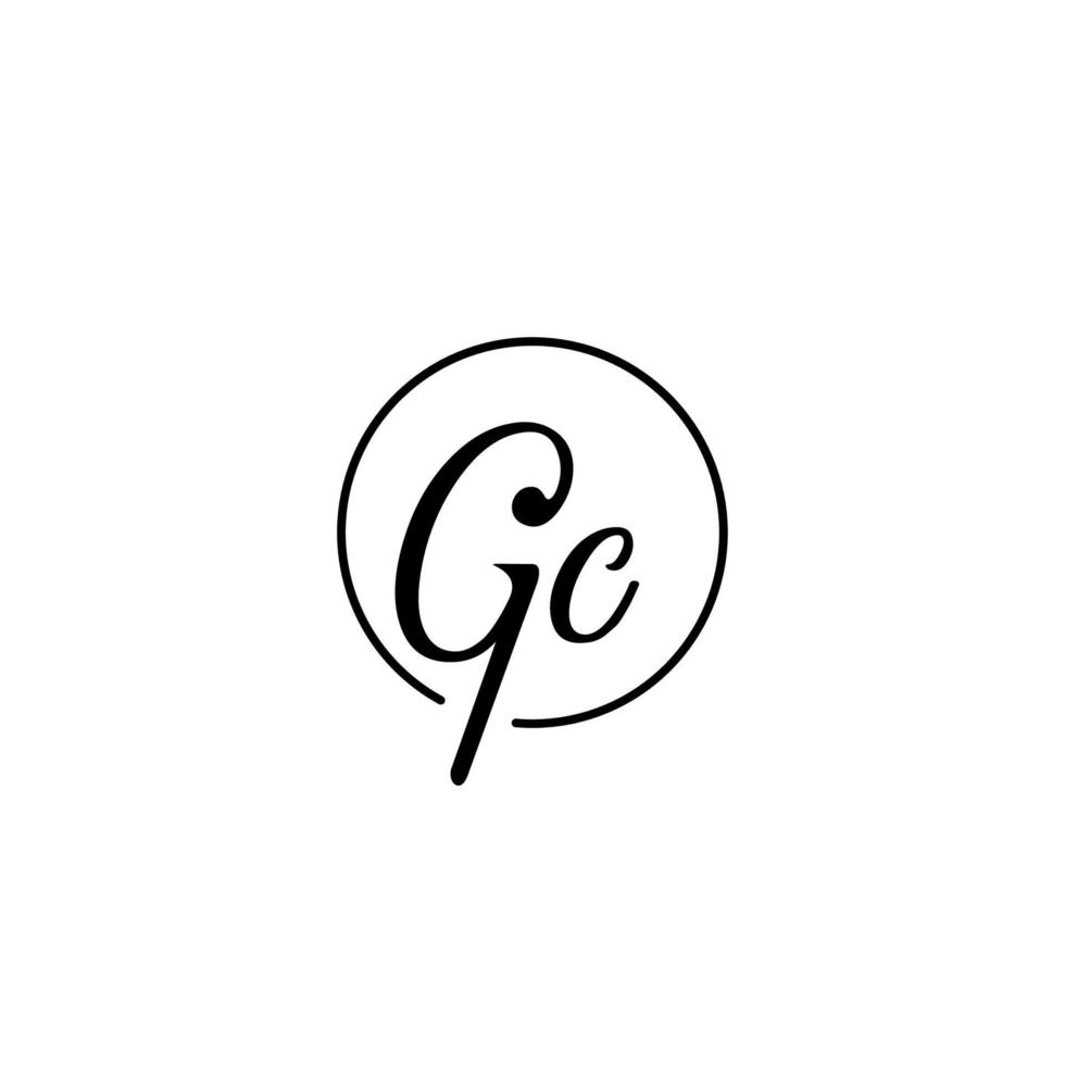 logo initial du cercle gc meilleur pour la beauté et la mode dans un concept féminin audacieux vecteur