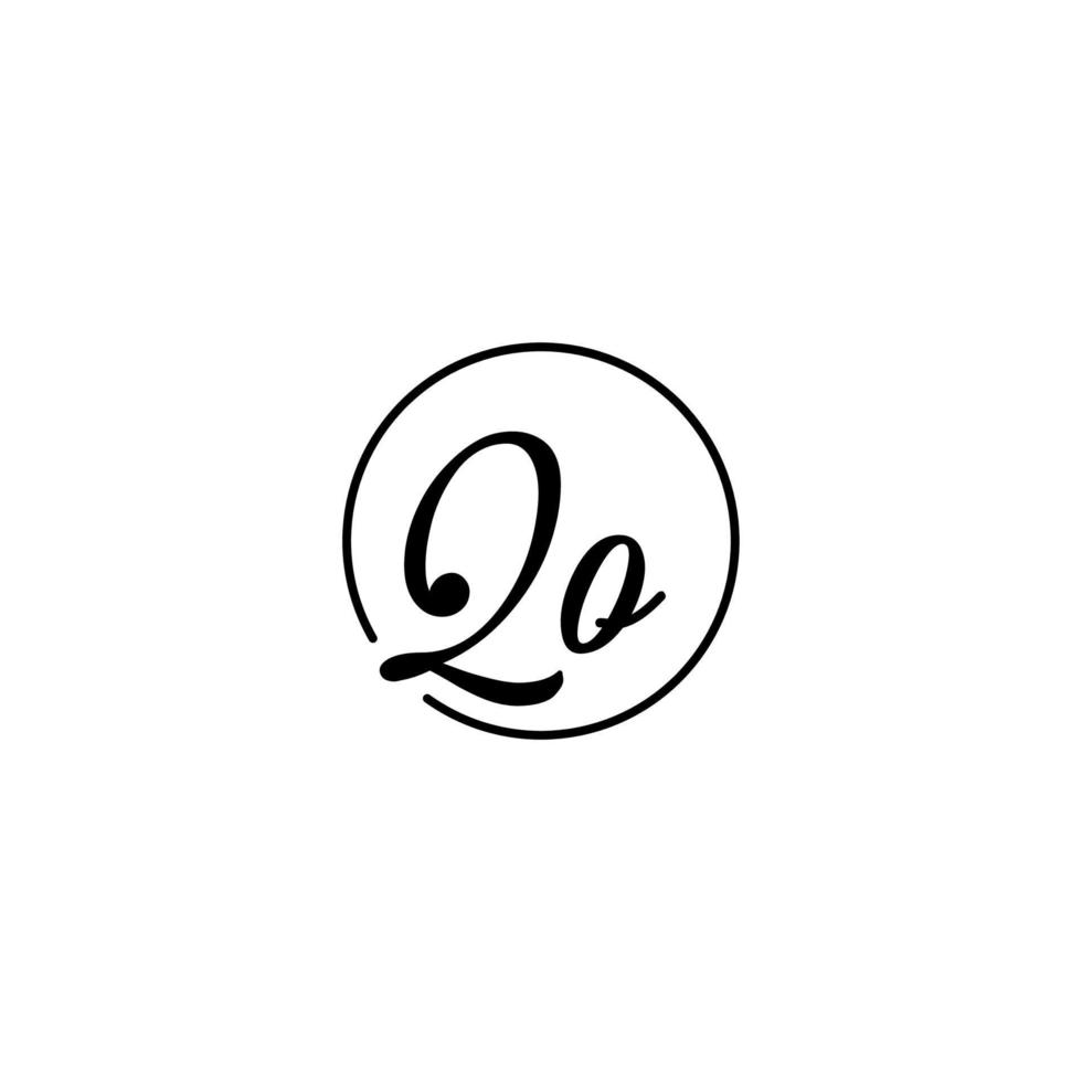 qo cercle logo initial meilleur pour la beauté et la mode dans un concept féminin audacieux vecteur