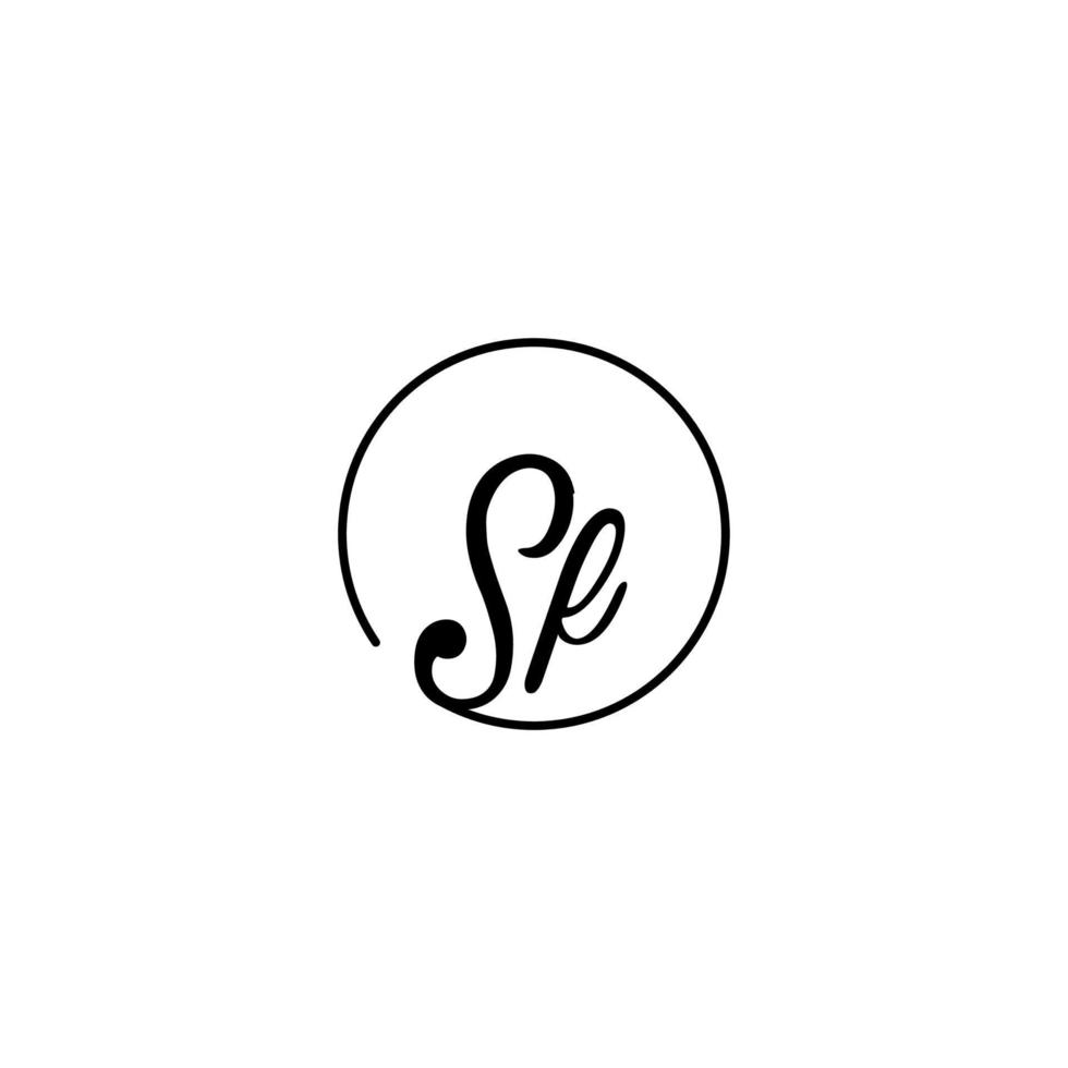 logo initial du cercle sf idéal pour la beauté et la mode dans un concept féminin audacieux vecteur