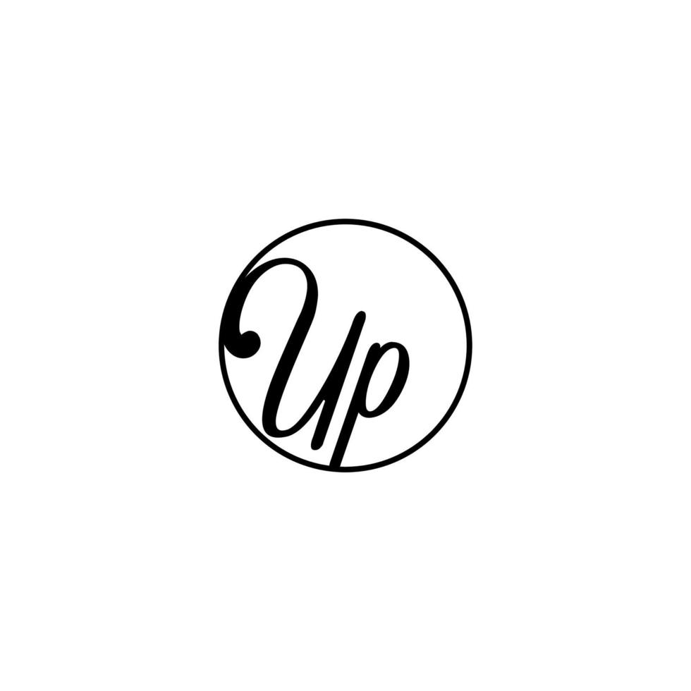 up circle logo initial idéal pour la beauté et la mode dans un concept féminin audacieux vecteur