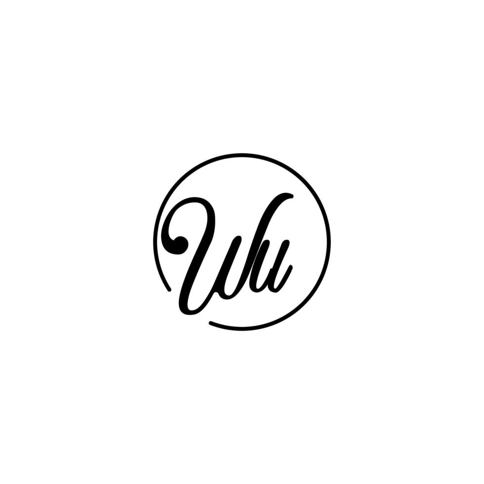 wu cercle logo initial meilleur pour la beauté et la mode dans un concept féminin audacieux vecteur