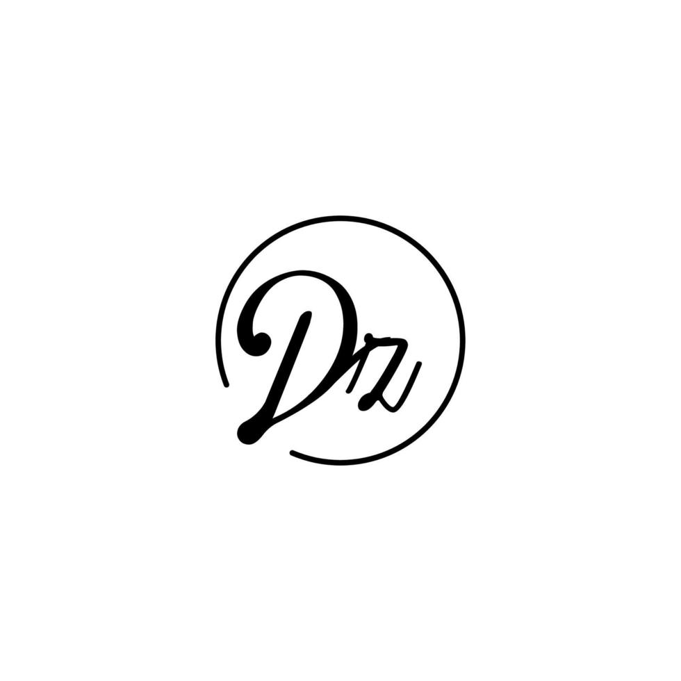 logo initial du cercle dz idéal pour la beauté et la mode dans un concept féminin audacieux vecteur