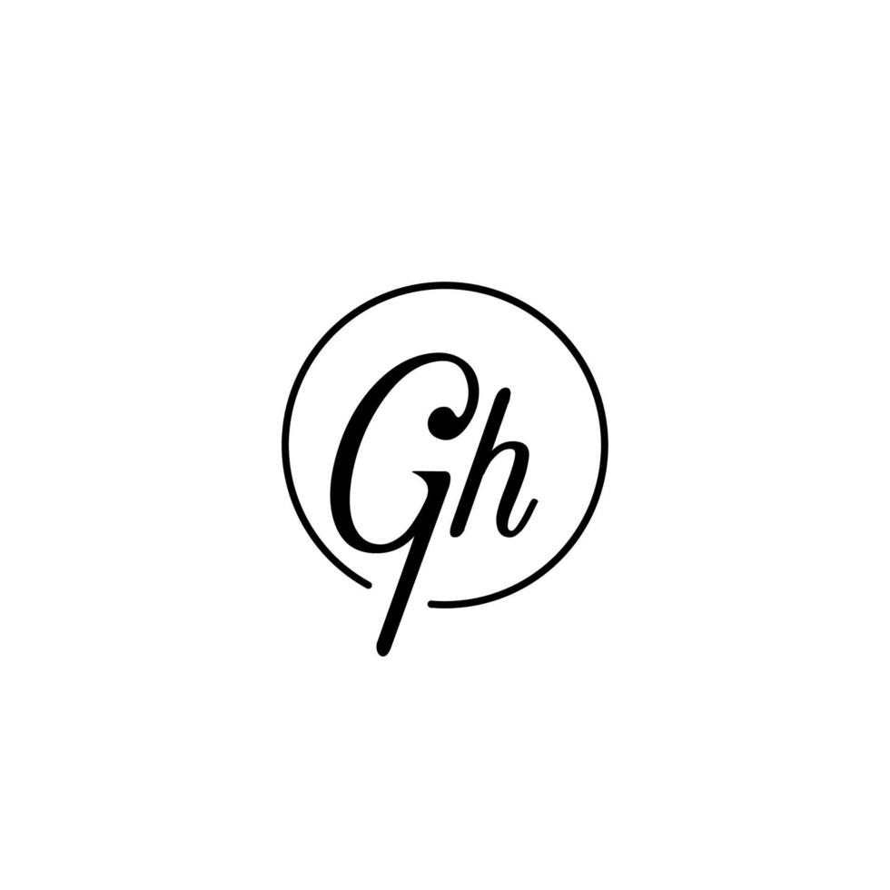 logo initial du cercle gh idéal pour la beauté et la mode dans un concept féminin audacieux vecteur