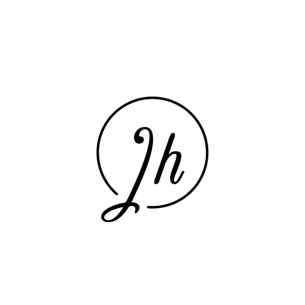 jh cercle logo initial meilleur pour la beauté et la mode dans un concept féminin audacieux vecteur