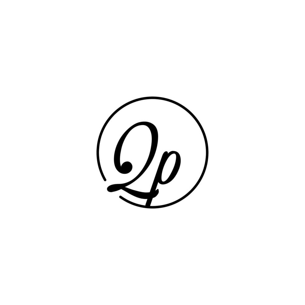 qp cercle logo initial meilleur pour la beauté et la mode dans un concept féminin audacieux vecteur