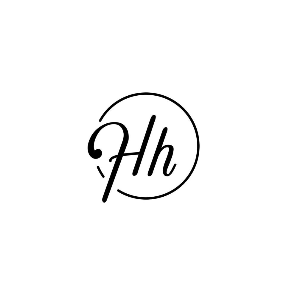 hh cercle logo initial meilleur pour la beauté et la mode dans un concept féminin audacieux vecteur