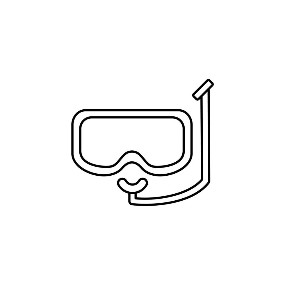 masque de plongée, tuba, maillots de bain, modèle de logo d'illustration vectorielle d'icône de fine ligne de plongée avec tuba. adapté à de nombreuses fins. vecteur