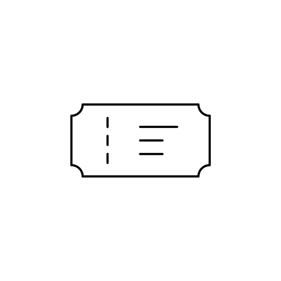 billet, laissez-passer, événement, modèle de logo d'illustration vectorielle d'icône de ligne mince de bon. adapté à de nombreuses fins. vecteur