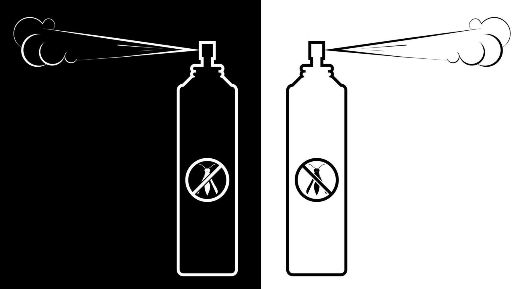 icône, vaporisateur insectifuge. lutter contre les parasites dangereux. vecteur blanc noir isolé