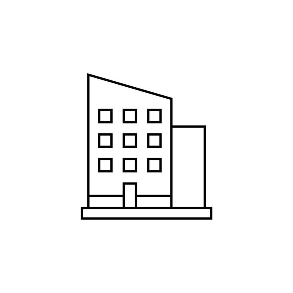 hôtel, appartement, maison de ville, modèle de logo d'illustration vectorielle d'icône de ligne mince résidentielle. adapté à de nombreuses fins. vecteur