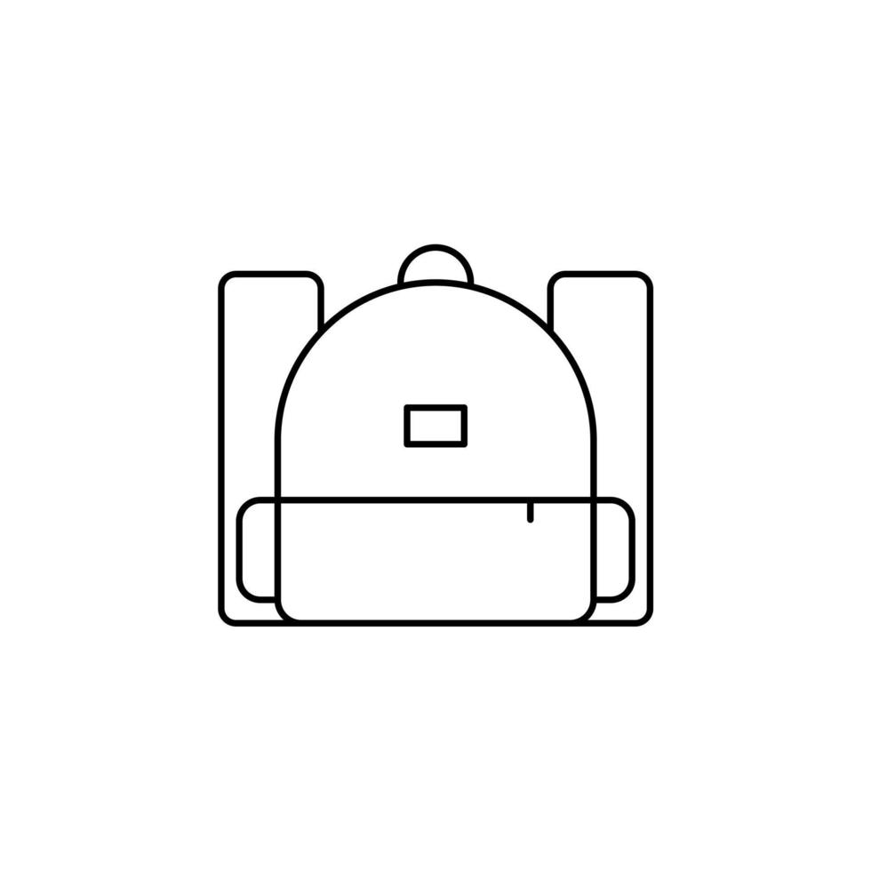 sac à dos, école, sac à dos, modèle de logo d'illustration vectorielle d'icône de ligne mince de sac à dos. adapté à de nombreuses fins. vecteur