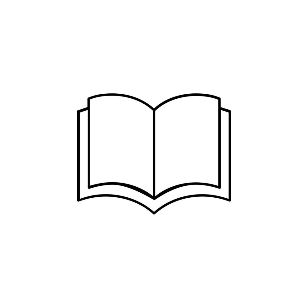 Livre, lecture, bibliothèque, étude fine ligne icône vector illustration logo modèle. adapté à de nombreuses fins.