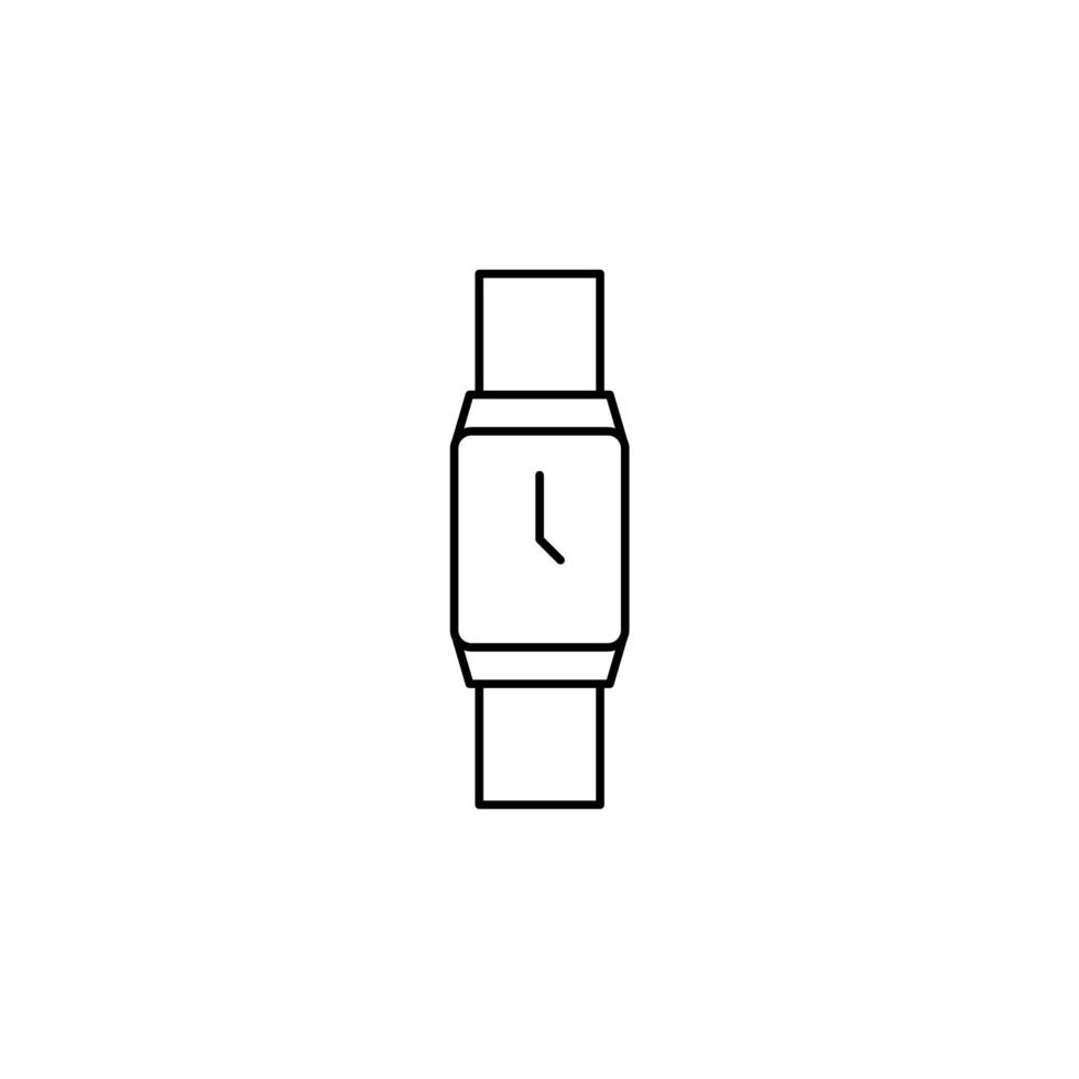 montre, montre-bracelet, horloge, modèle de logo d'illustration vectorielle d'icône de ligne mince de temps. adapté à de nombreuses fins. vecteur