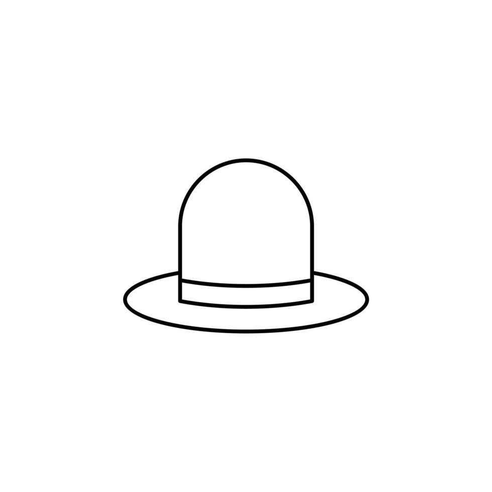 chapeau, accessoire, modèle de logo d'illustration vectorielle d'icône de fine ligne de mode. adapté à de nombreuses fins. vecteur