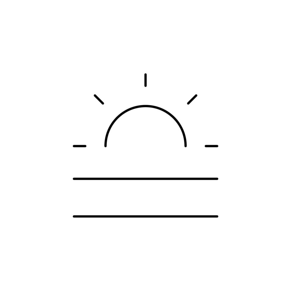 lever du soleil, coucher de soleil, modèle de logo d'illustration vectorielle d'icône de fine ligne de soleil. adapté à de nombreuses fins. vecteur