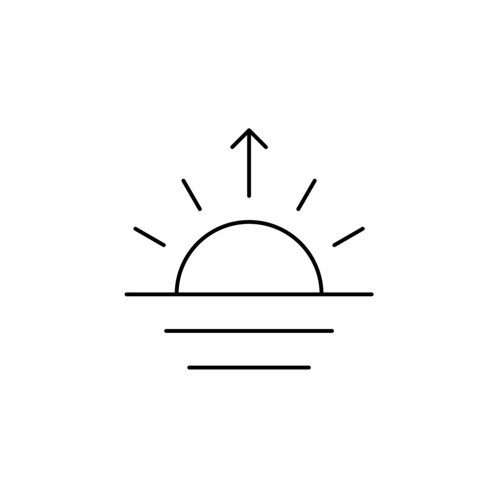 lever du soleil, coucher de soleil, modèle de logo d'illustration vectorielle d'icône de fine ligne de soleil. adapté à de nombreuses fins. vecteur