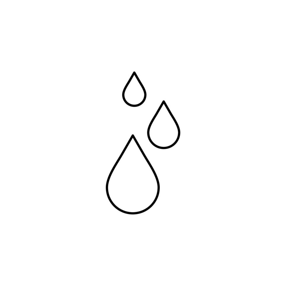 goutte d'eau, eau, gouttelette, modèle de logo d'illustration vectorielle d'icône de ligne mince liquide. adapté à de nombreuses fins. vecteur