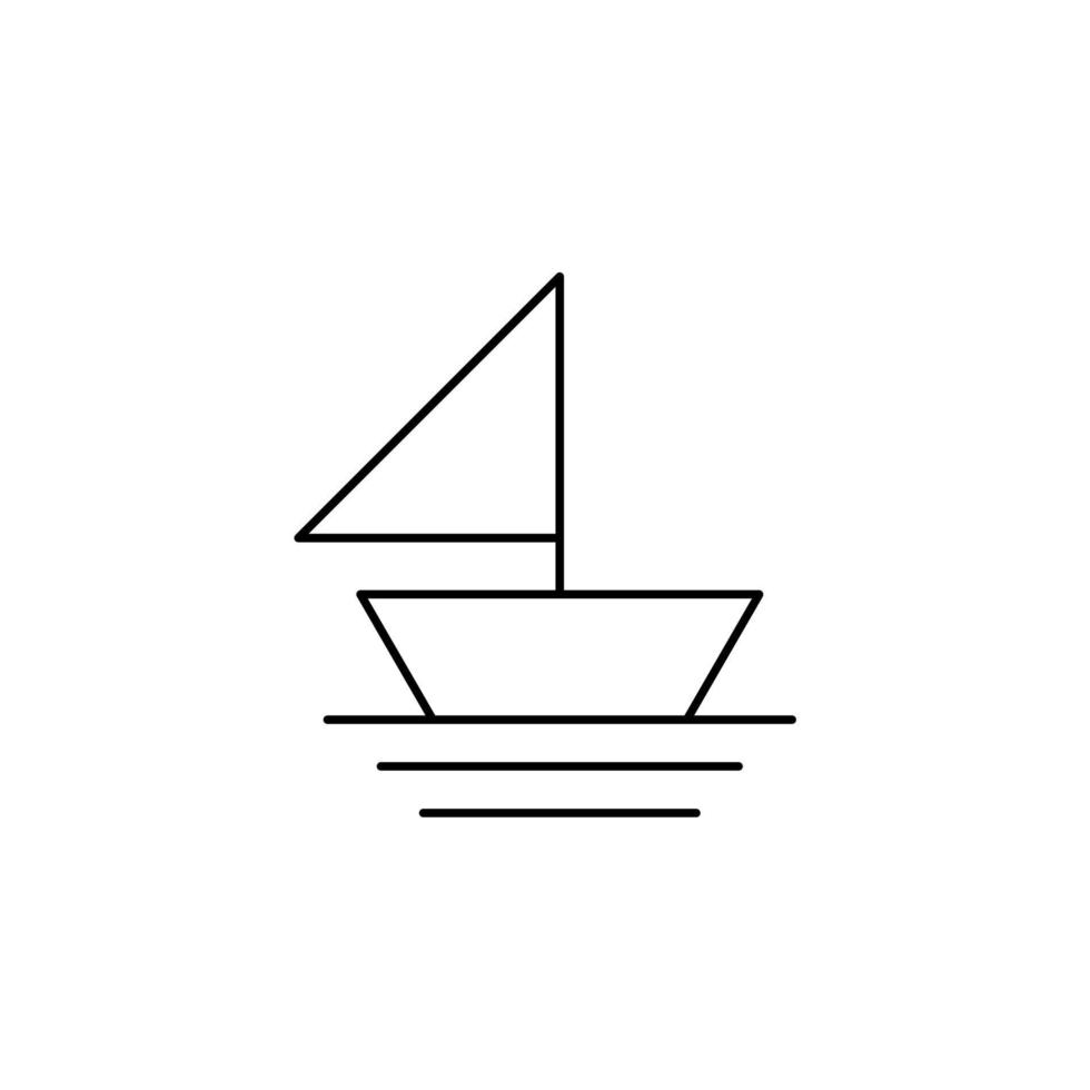 navire, bateau, voilier fine ligne icône vector illustration logo modèle. adapté à de nombreuses fins.