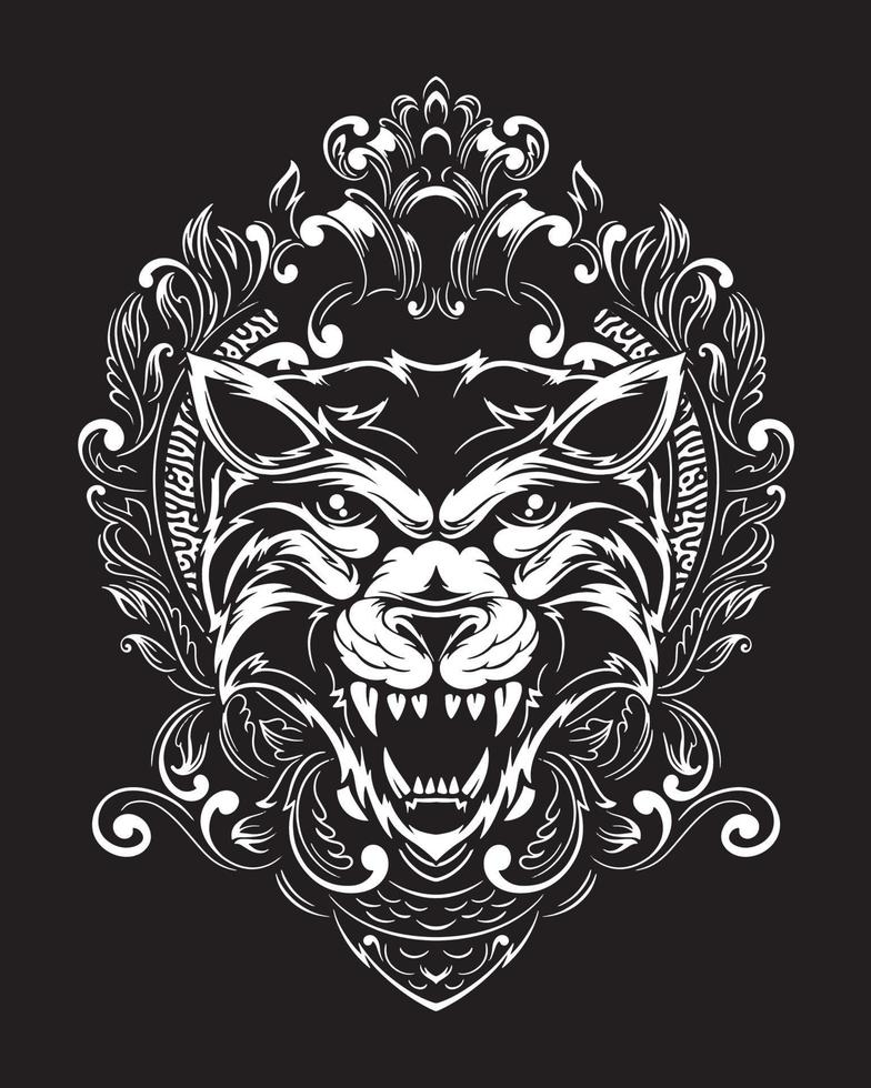 illustration d'illustration de tigre et conception de t shirt vecteur premium