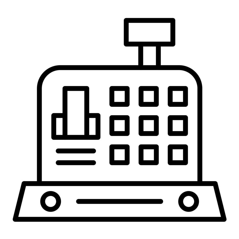 icône de ligne de machine de caissier vecteur