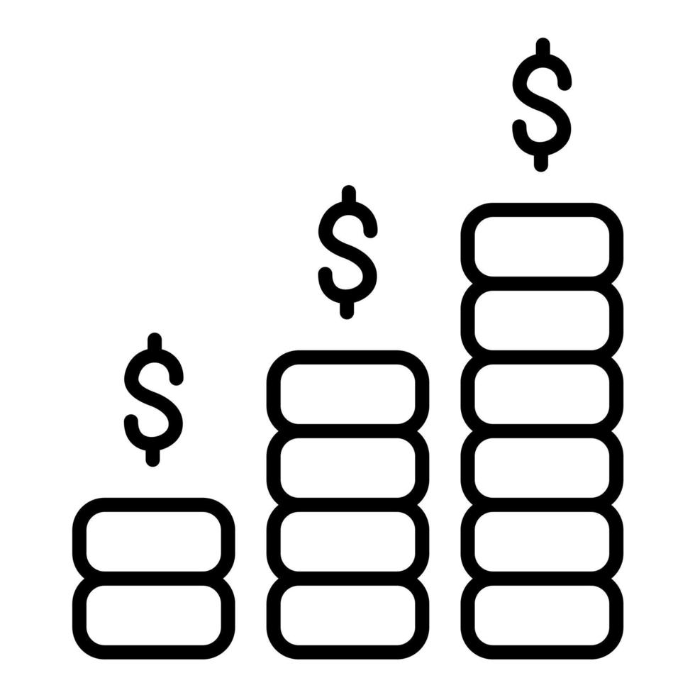 icône de ligne de revenu vecteur