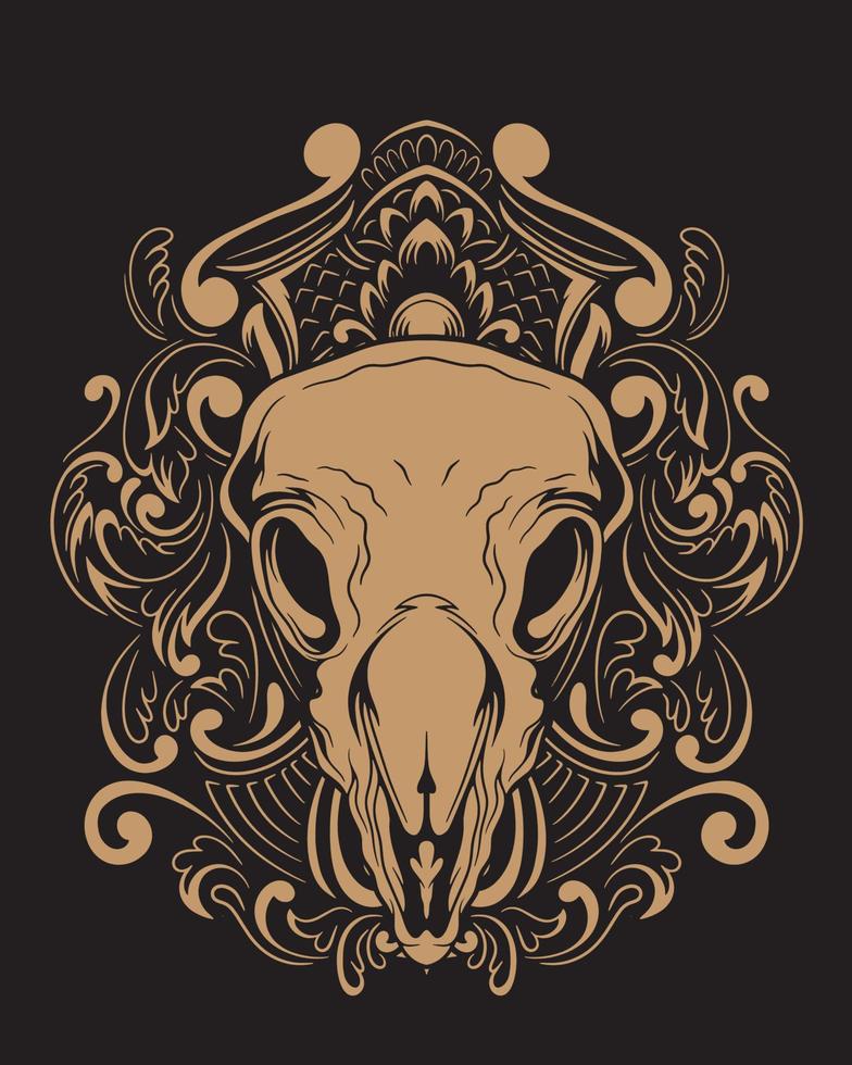 illustration de crâne d'animal et conception de t shirt vecteur premium