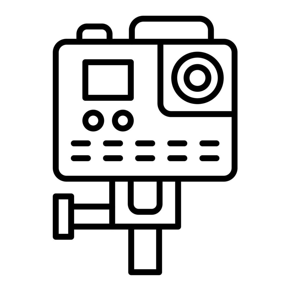 icône de ligne de caméra d'action vecteur