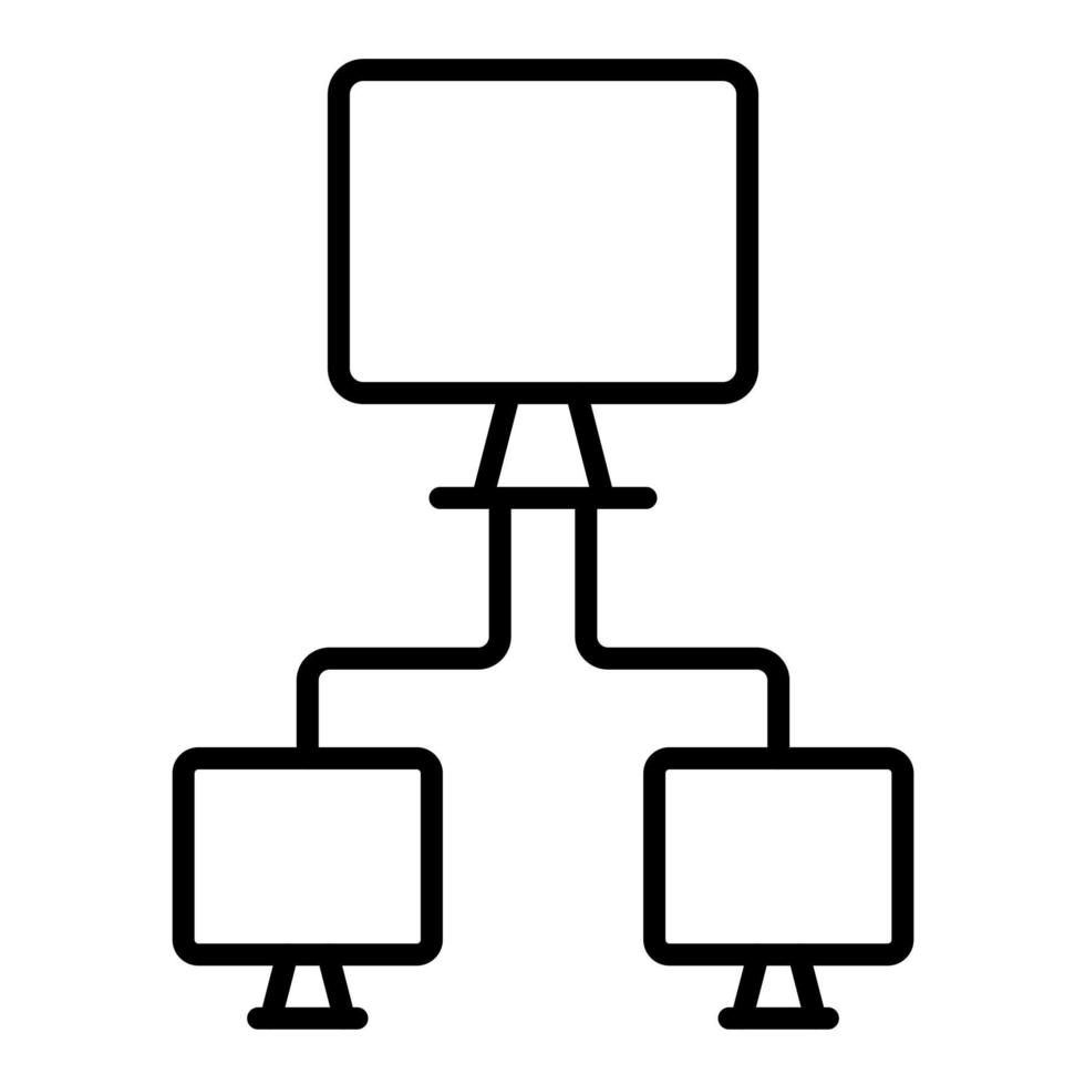 icône de ligne réseau informatique vecteur