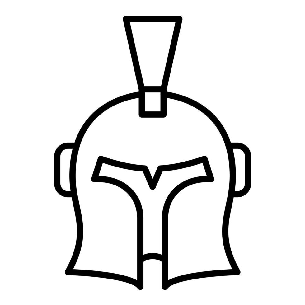 icône de ligne de casque d'armure vecteur