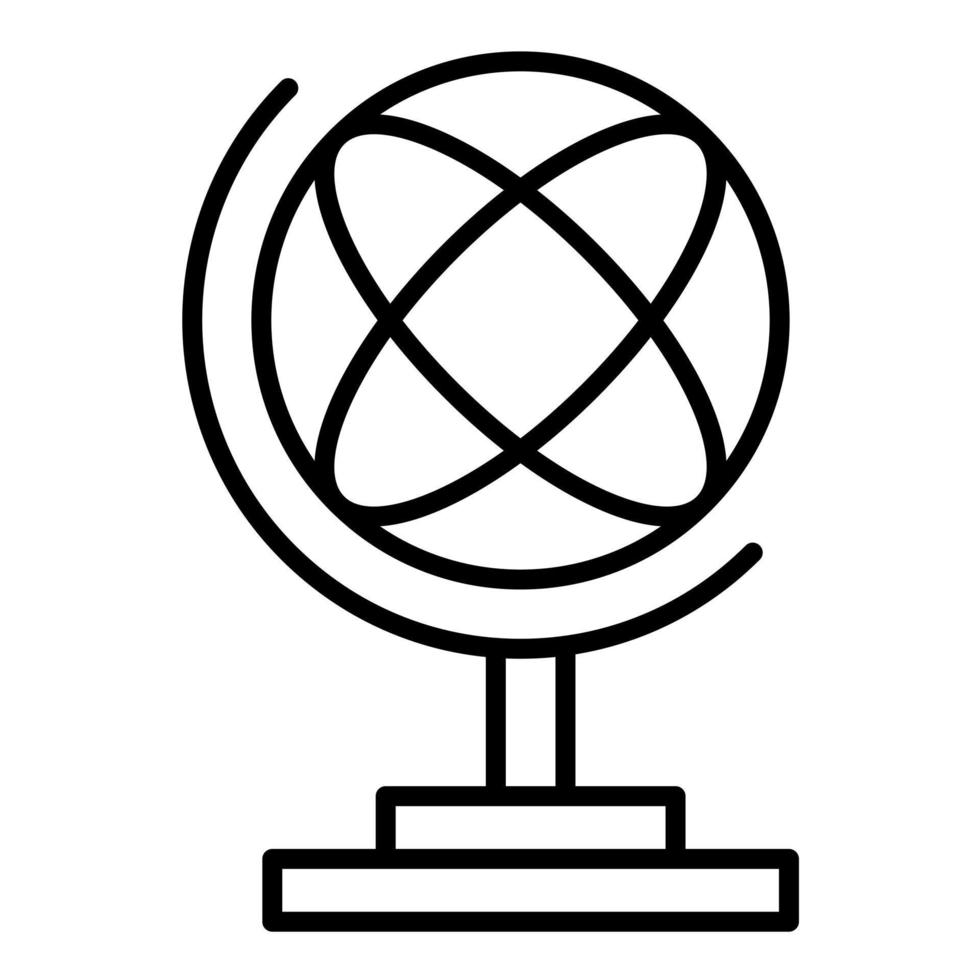 icône de ligne de support de globe vecteur