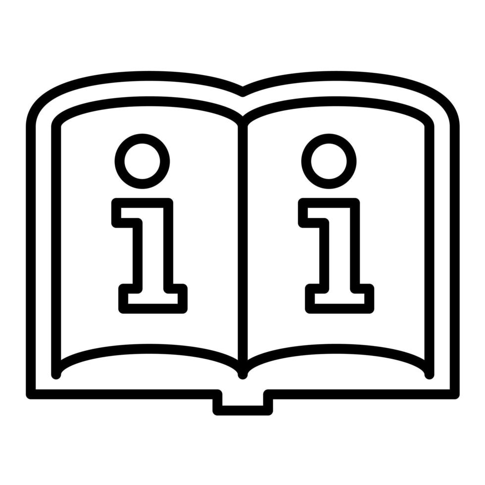 icône de la ligne d'informations sur le livre vecteur