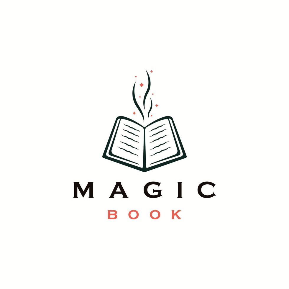 Modèle de conception de logo de livre magique