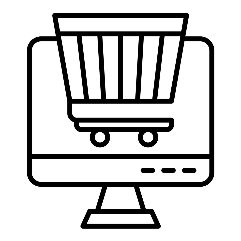 icône de ligne d'achat en ligne vecteur